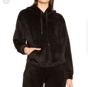 Black velour hoodie and jogger set